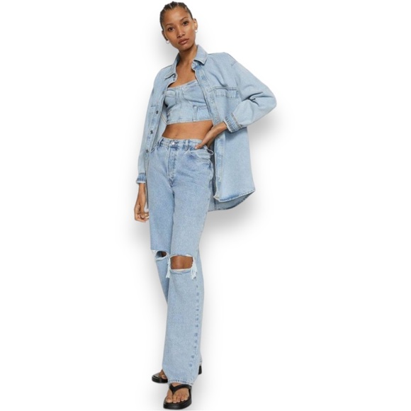 NEW Live 4 Truth Jean Cropped Tank Top Scrunched Back Women’s Size Small - Picture 8 of 8